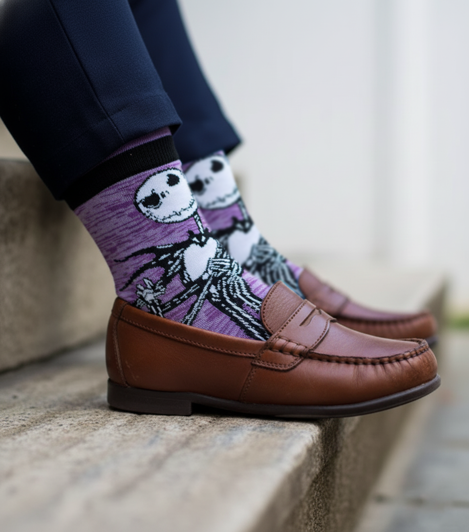 Calcetín Algodón Geométrico Puesto